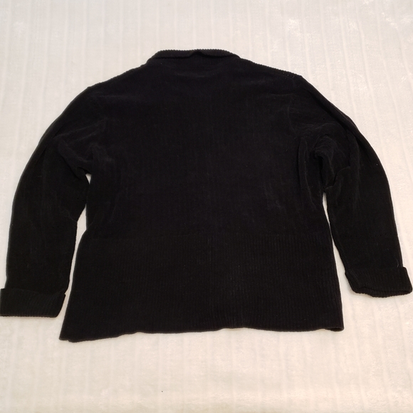 Image Black Thick Ribbed Knit Cardigan - Picture 15 of 16